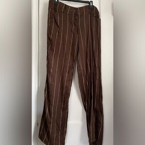 Sass & Bide Brown Spin-stripe Wide Leg Pans Trousers, Size: 4